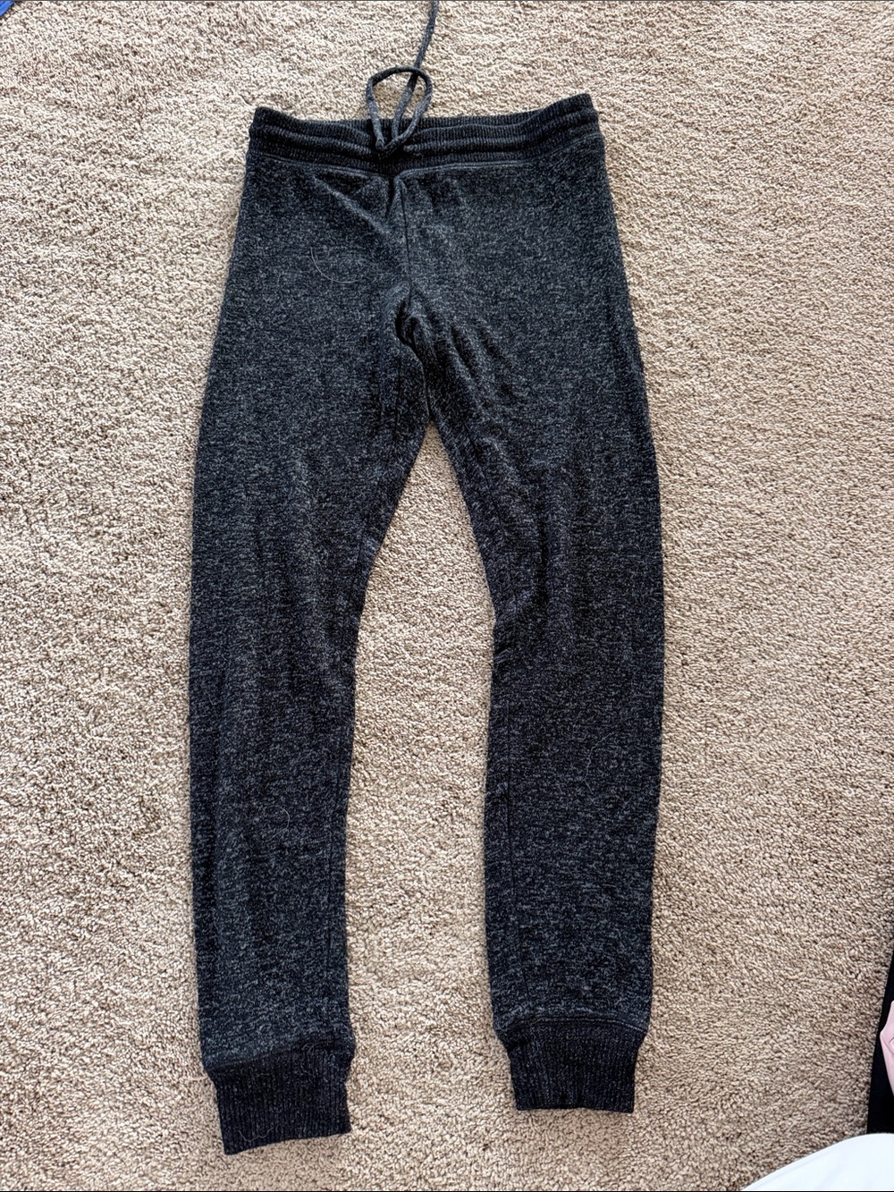 Women Charcoal Knit Lounge Pants - Cozy Drawstring Joggers